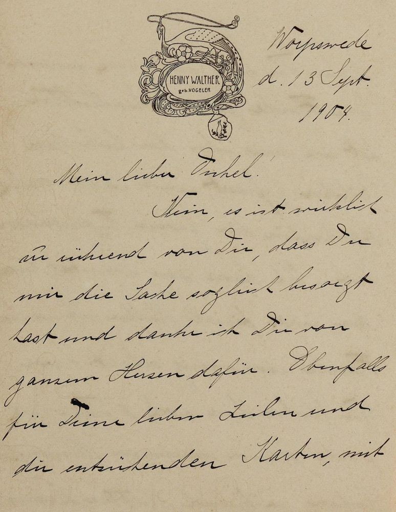 Große Abbildung Nr.1: 128-2657 Vogeler, Heinrich,: (Autographen)