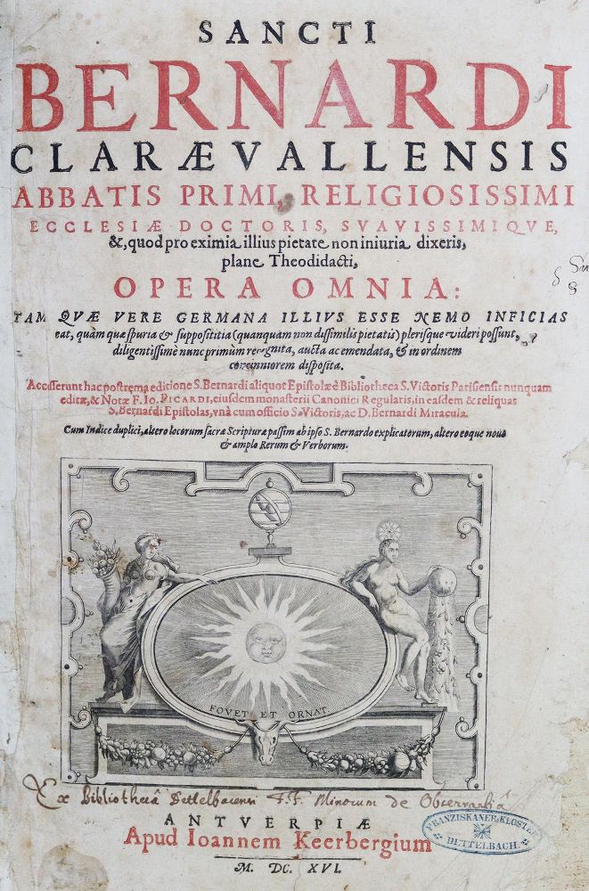 Große Abbildung Nr.1: 128-266 Bernardus Claravallensis.: (Alte Drucke, Handschriften und Theologie)