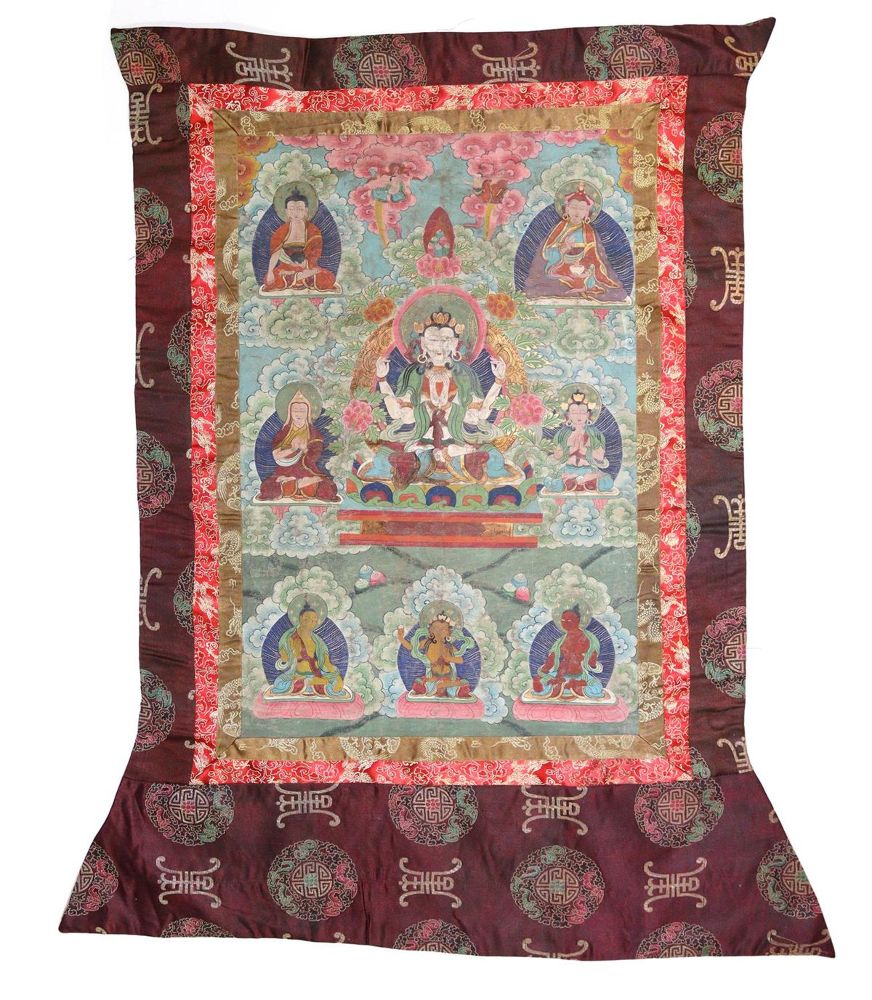 Große Abbildung Nr.1: 128-2816 Thangka.: (Asiatika)