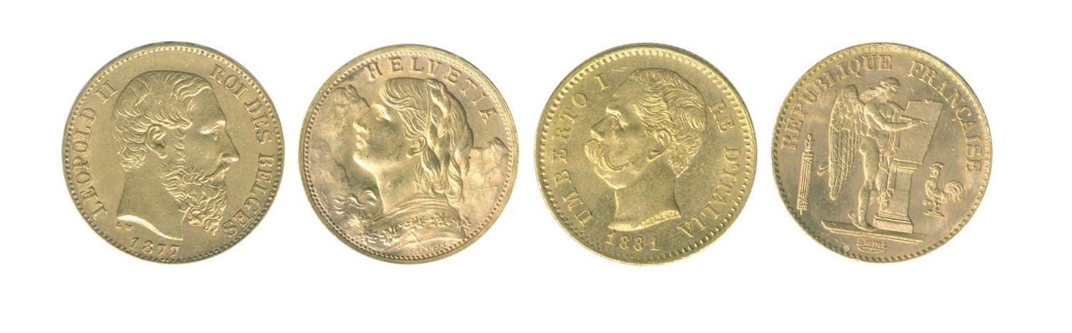 Große Abbildung Nr.2: 128-2836 4 Goldmünzen: (Münzen und Medaillen, Goldmünzen)