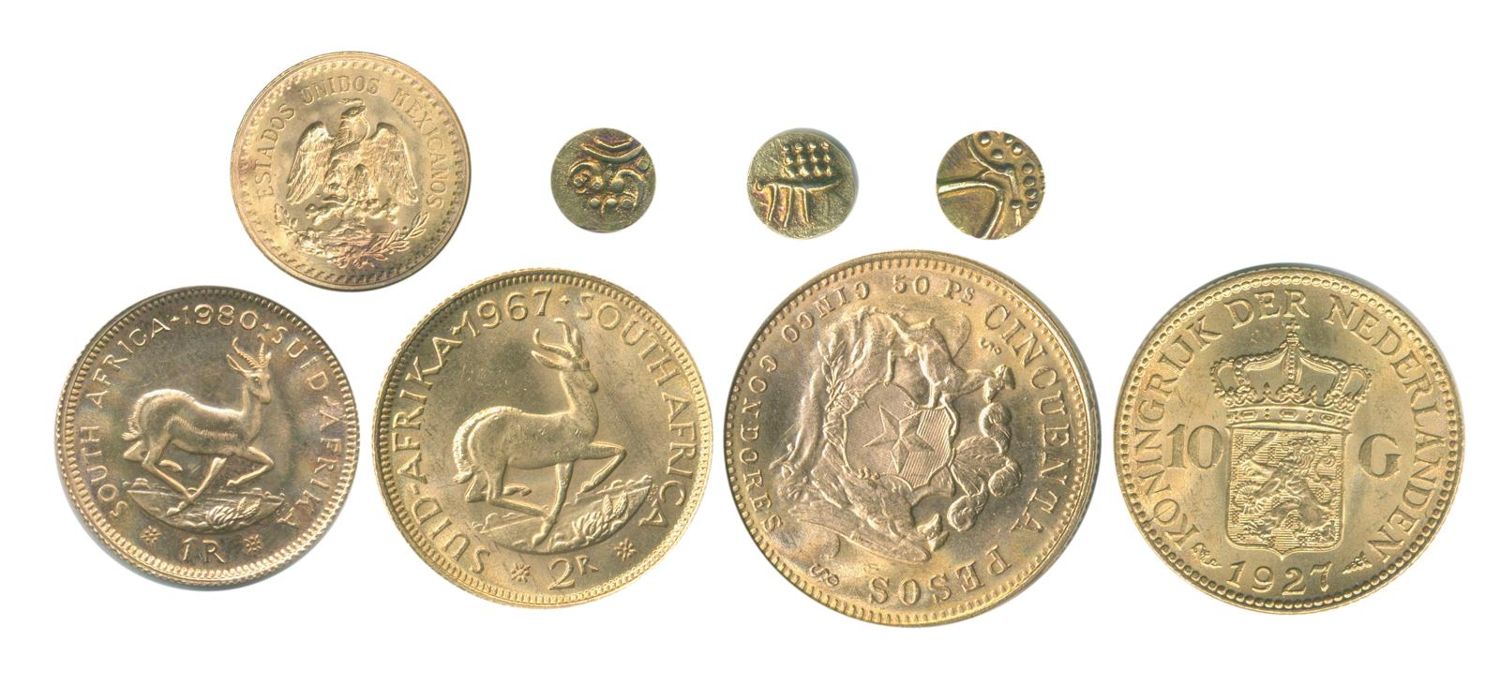 Große Abbildung Nr.1: 128-2837 5 Goldmünzen u.: (Münzen und Medaillen, Goldmünzen)