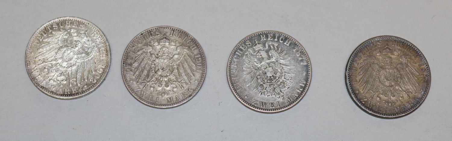 Große Abbildung Nr.26: 128-2851 10 Silbermünzen: (Münzen und Medaillen, Silber, Kaiserreich)