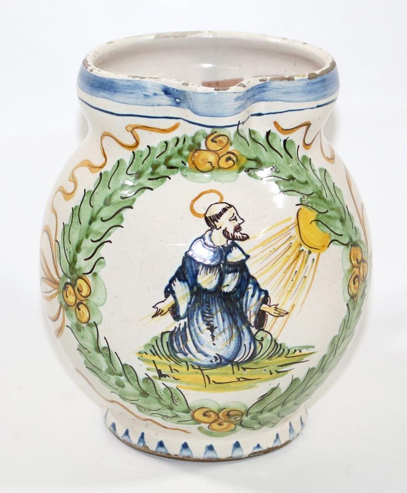 Große Abbildung Nr.1: 128-2872 Birnkrug mit Aposteldarstellung: (Porzellan u. Keramik, Fayencen)