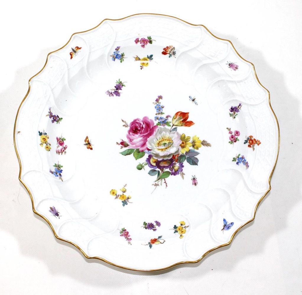 Große Abbildung Nr.1: 128-2881 Prunkteller Meissen.: (Porzellan u. Keramik, Meissen)