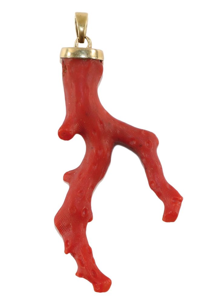 Große Abbildung Nr.1: 128-2891 Antikes Korallenamulett.: (Schmuck, Anhänger)