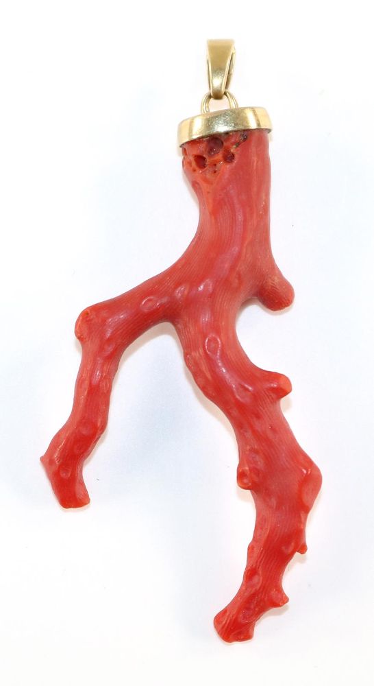 Große Abbildung Nr.2: 128-2891 Antikes Korallenamulett.: (Schmuck, Anhänger)