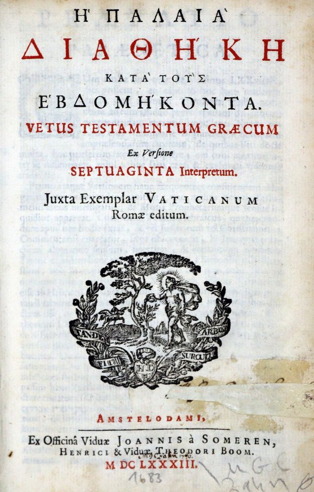 Große Abbildung Nr.1: 128-290 Biblia graeca.: (Bibeln)