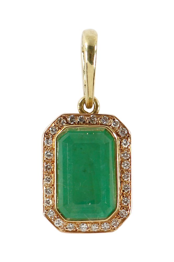 Große Abbildung Nr.1: 128-2904 Smaragd-Anhänger.: (Schmuck, Anhänger)