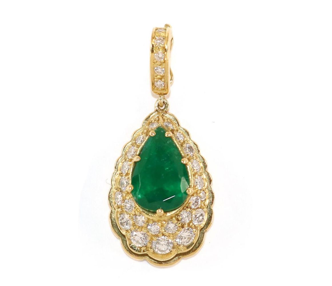 Große Abbildung Nr.1: 128-2905 Smaragd-Anhänger: (Schmuck, Anhänger)
