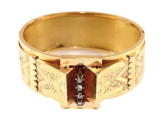 Große Abbildung Nr.1: 128-2912 Historismus Armreif 18k GG.: (Schmuck, Armbänder)