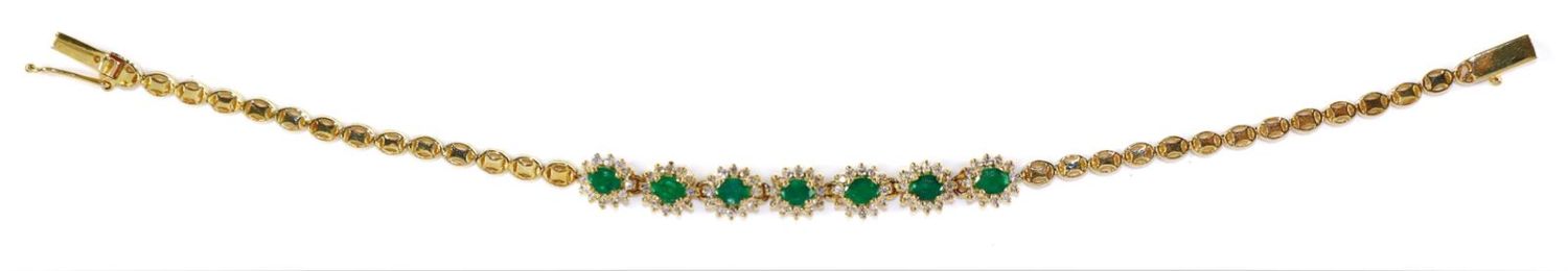 Große Abbildung Nr.1: 128-2921 Smaragd-, Brillantarmband.: (Schmuck, Armbänder)