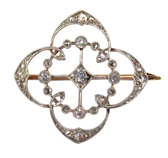 Große Abbildung Nr.1: 128-2934 Art Déco Prachtbrosche: (Schmuck, Broschen)