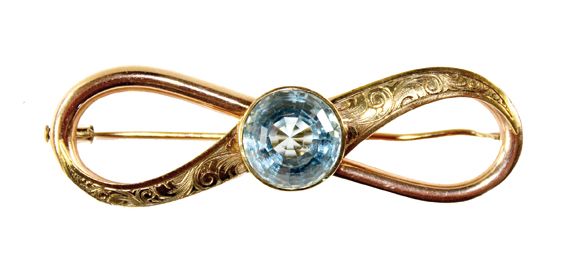 Große Abbildung Nr.1: 128-2935 Art Déco Schleifenbrosche: (Schmuck, Broschen)