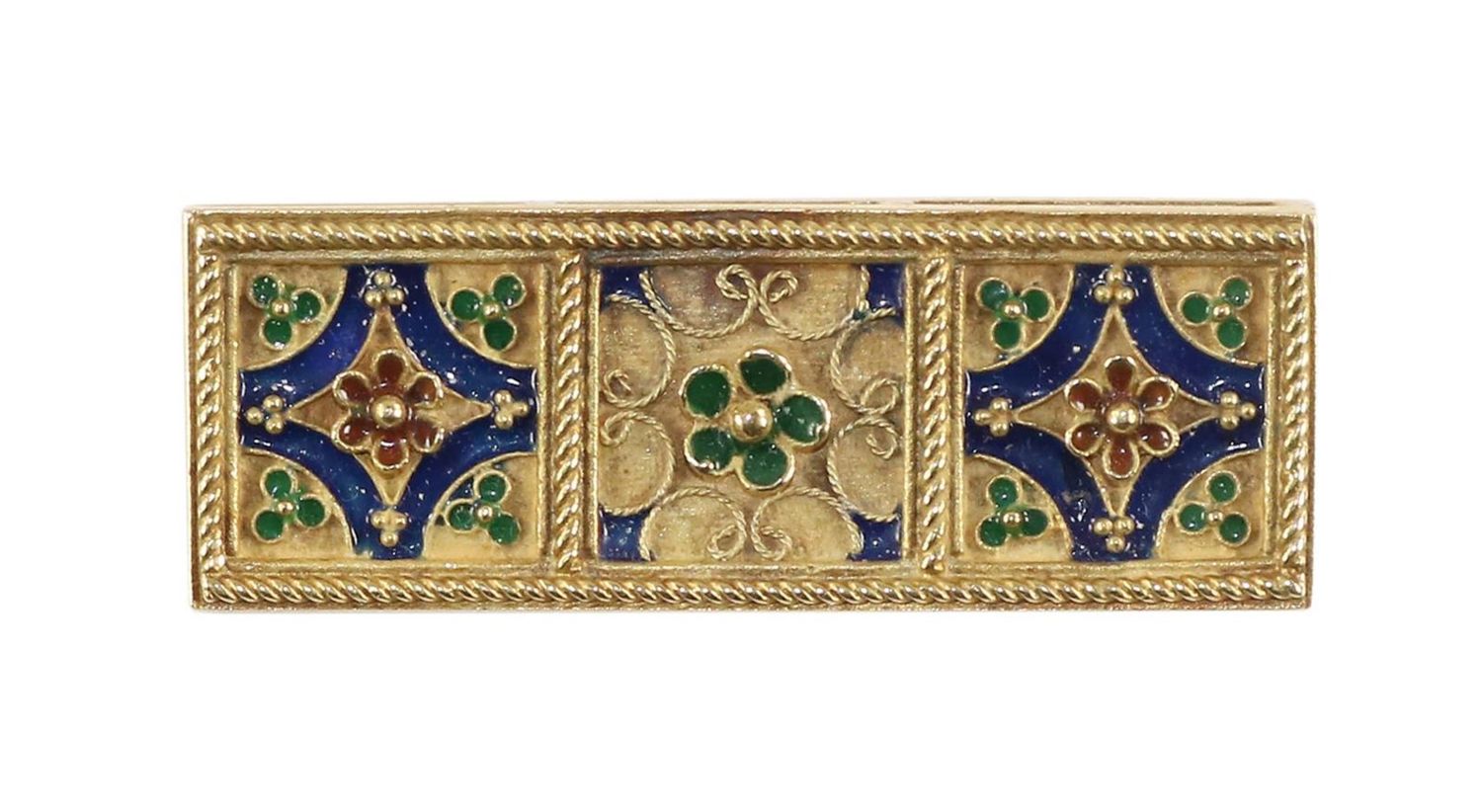 Große Abbildung Nr.1: 128-2936 Brosche 18kt GG.: (Schmuck, Broschen)