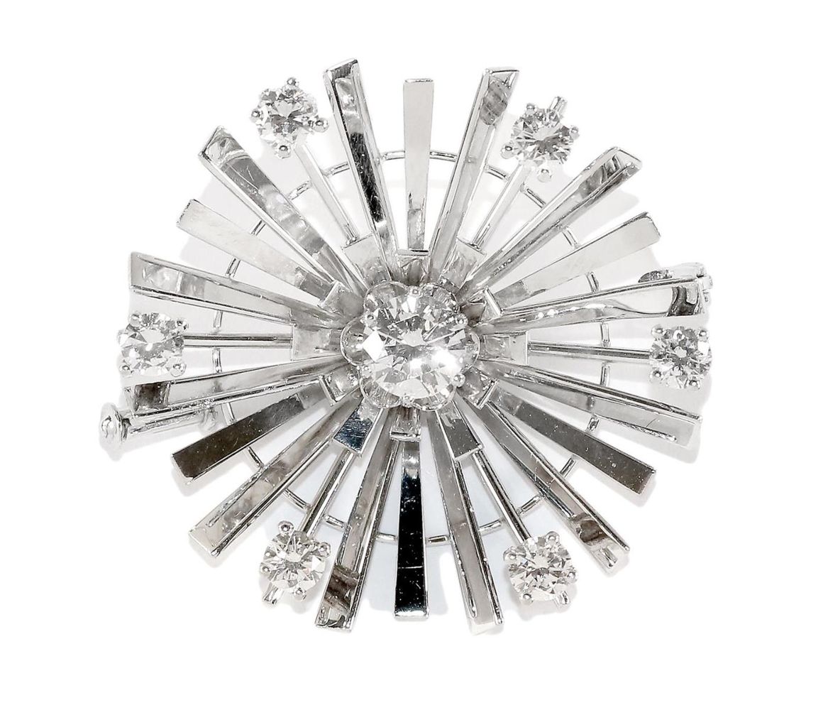 Große Abbildung Nr.1: 128-2938 Diamant-Brosche.: (Schmuck, Broschen)