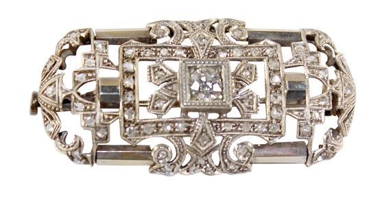 Große Abbildung Nr.1: 128-2951 Prachtbrosche des Art Déco.: (Schmuck, Broschen)