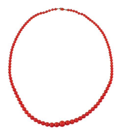 Große Abbildung Nr.1: 128-2965 Korallencollier um 1920.: (Schmuck, Colliers)