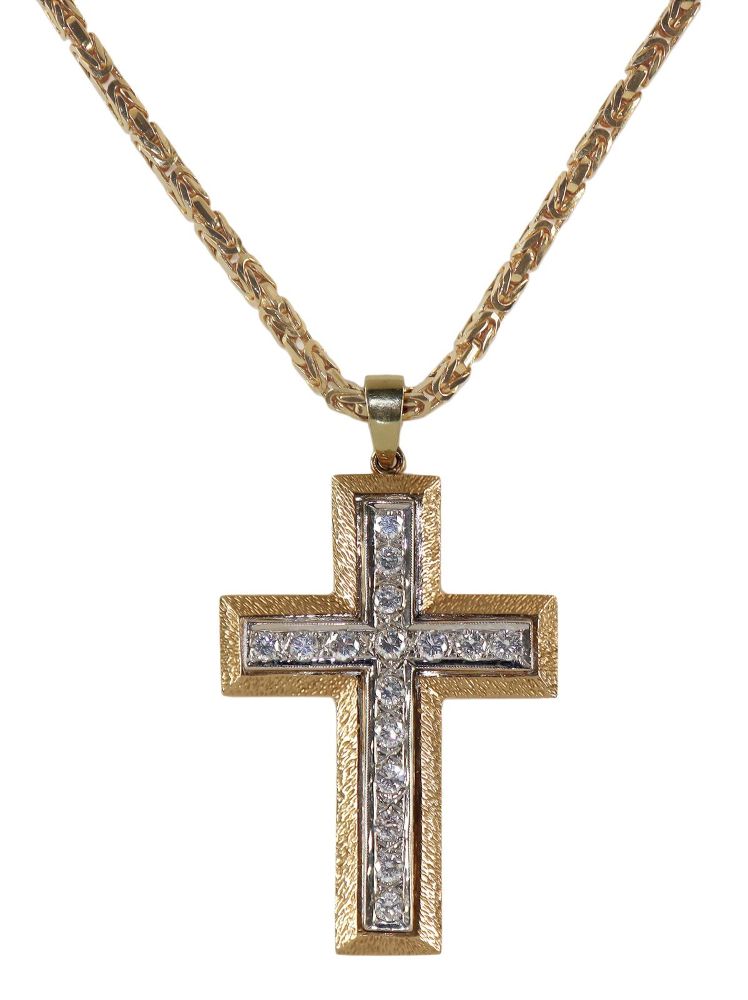 Große Abbildung Nr.1: 128-2970 Prächtiges Brillantkreuz: (Schmuck, Colliers)