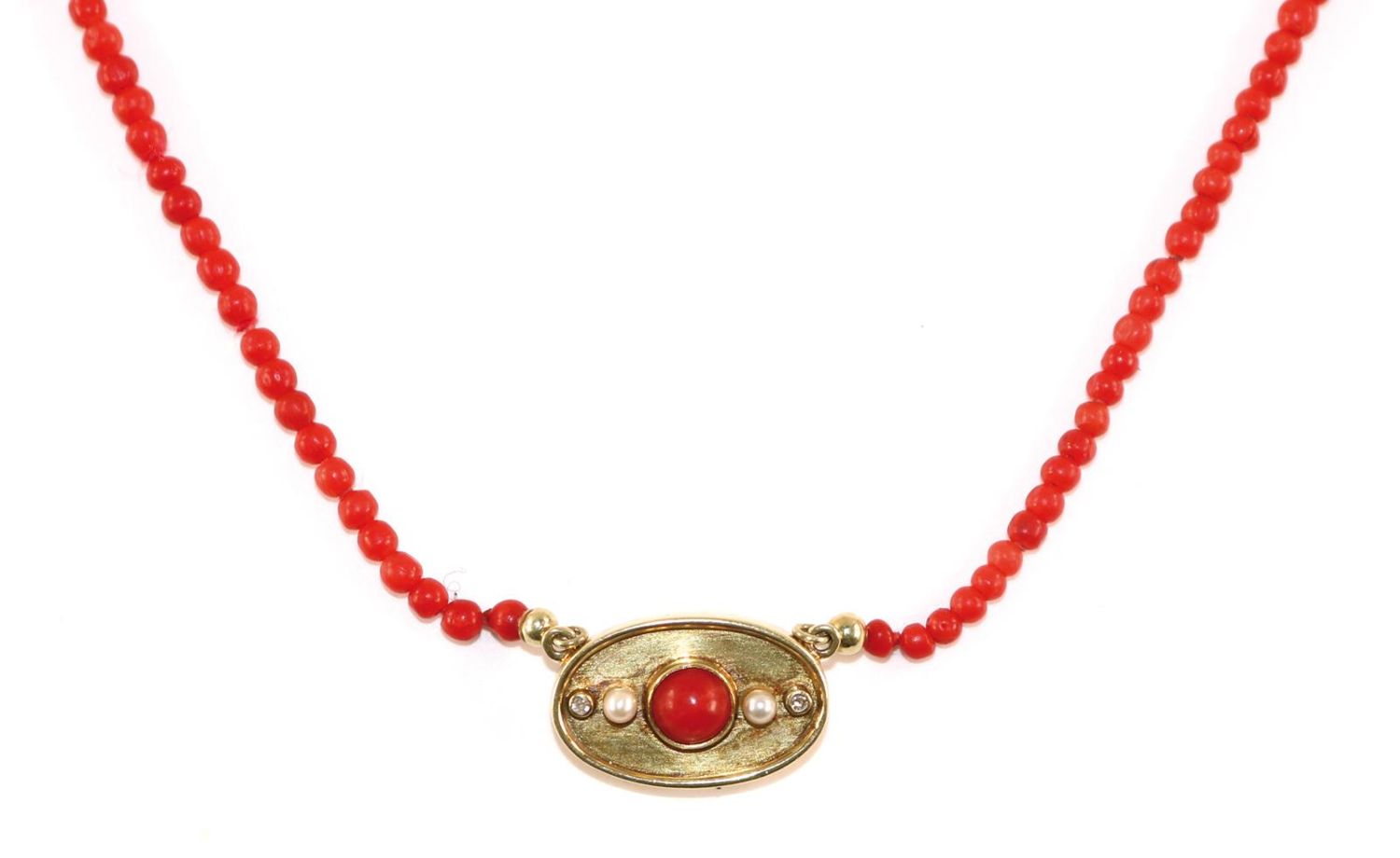 Große Abbildung Nr.1: 128-2971 Prächtiges Korallencollier: (Schmuck, Colliers)