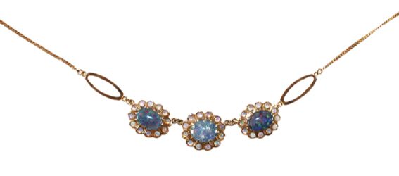 Große Abbildung Nr.1: 128-2973 Prächtiges Opalcollier: (Schmuck, Colliers)