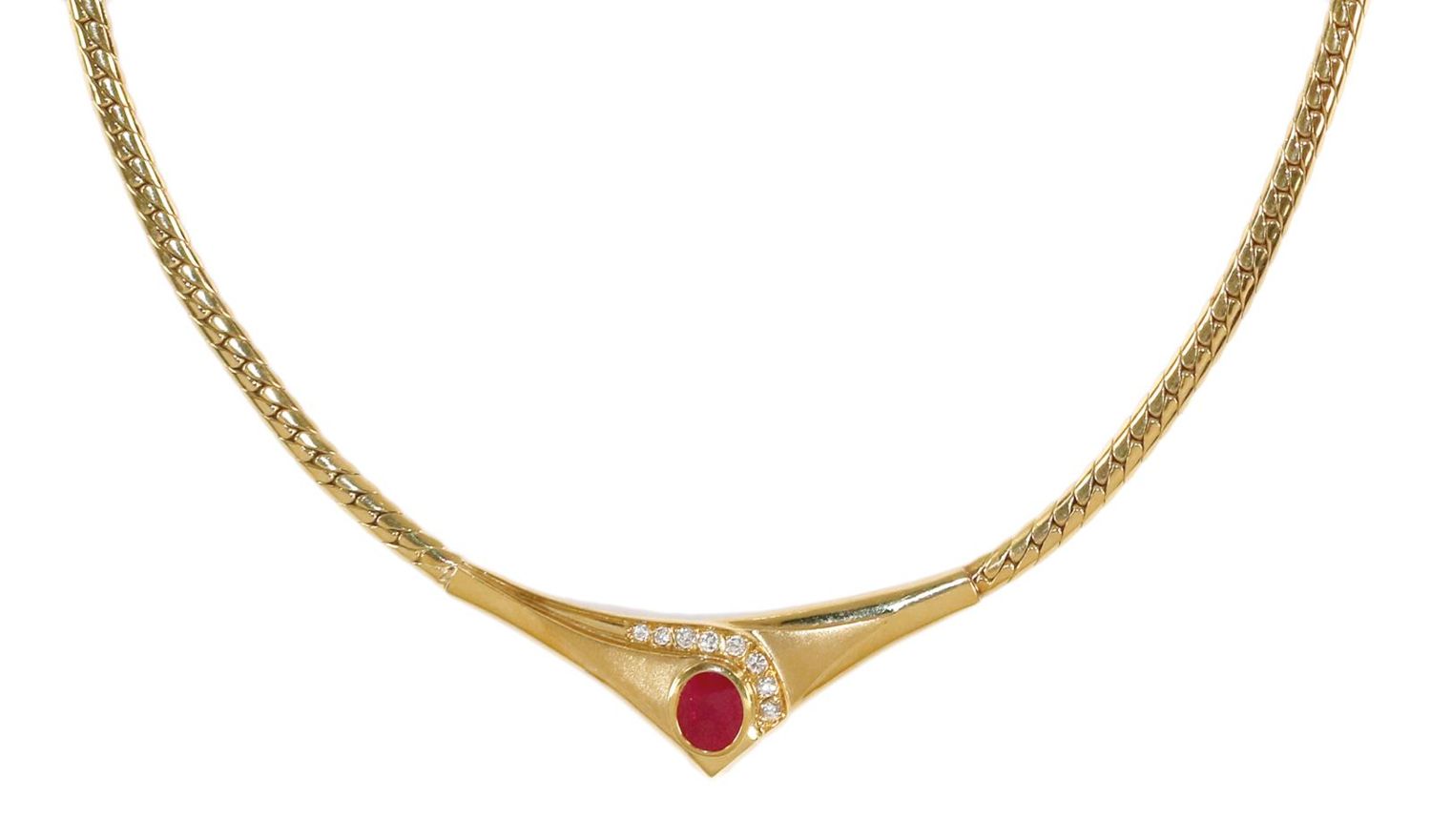 Große Abbildung Nr.1: 128-2974 Rubincollier.: (Schmuck, Colliers)
