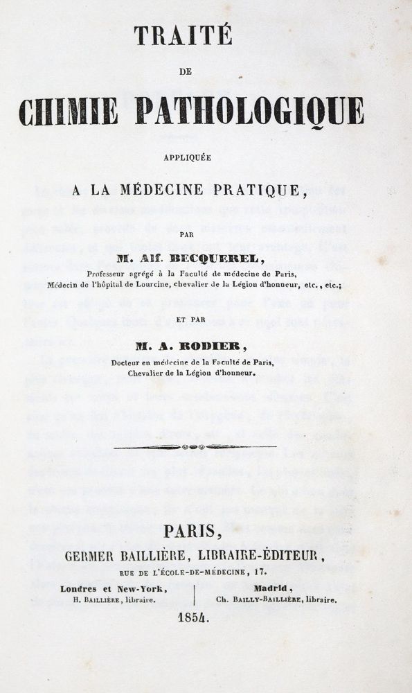 Große Abbildung Nr.1: 128-3 Becquerel,A. u. A.Rodier.: (Aus der Sammlung Professor Dr.Dr.Johannes Büttner Teil 1)