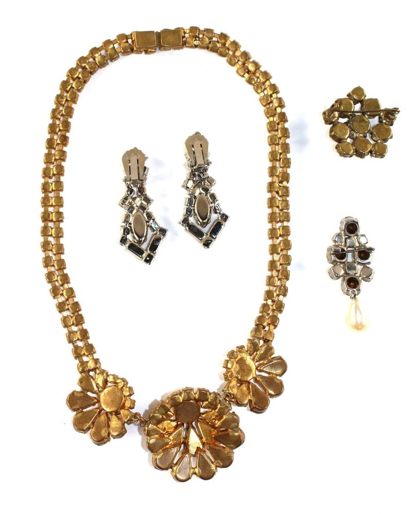 Große Abbildung Nr.2: 128-3004 Strass Ensemble Art Déco.: (Schmuck, Modeschmuck)
