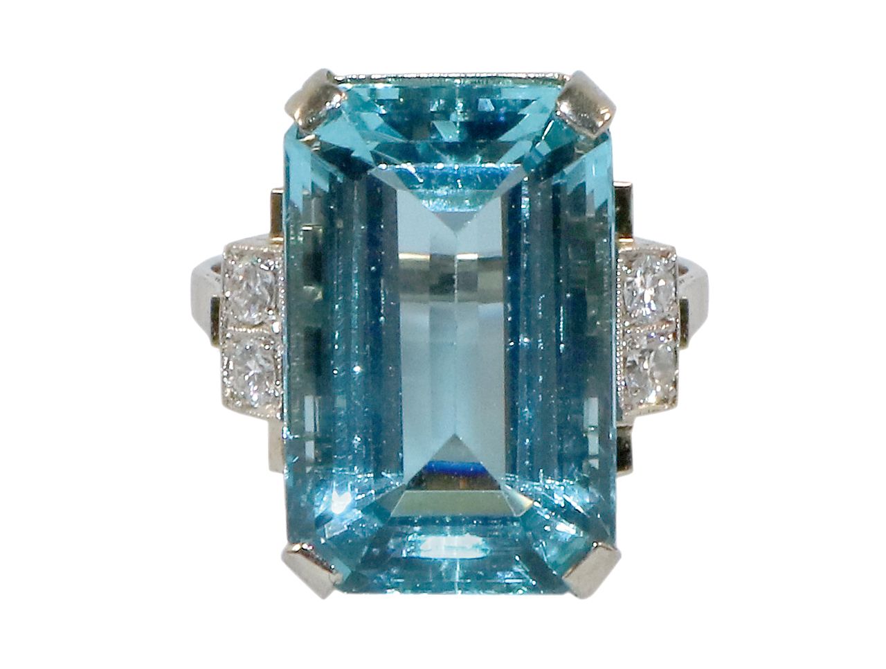 Große Abbildung Nr.1: 128-3018 Aqauamarin-Ring.: (Schmuck, Ringe)