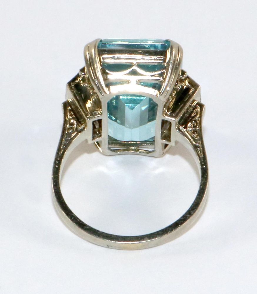 Große Abbildung Nr.3: 128-3018 Aqauamarin-Ring.: (Schmuck, Ringe)