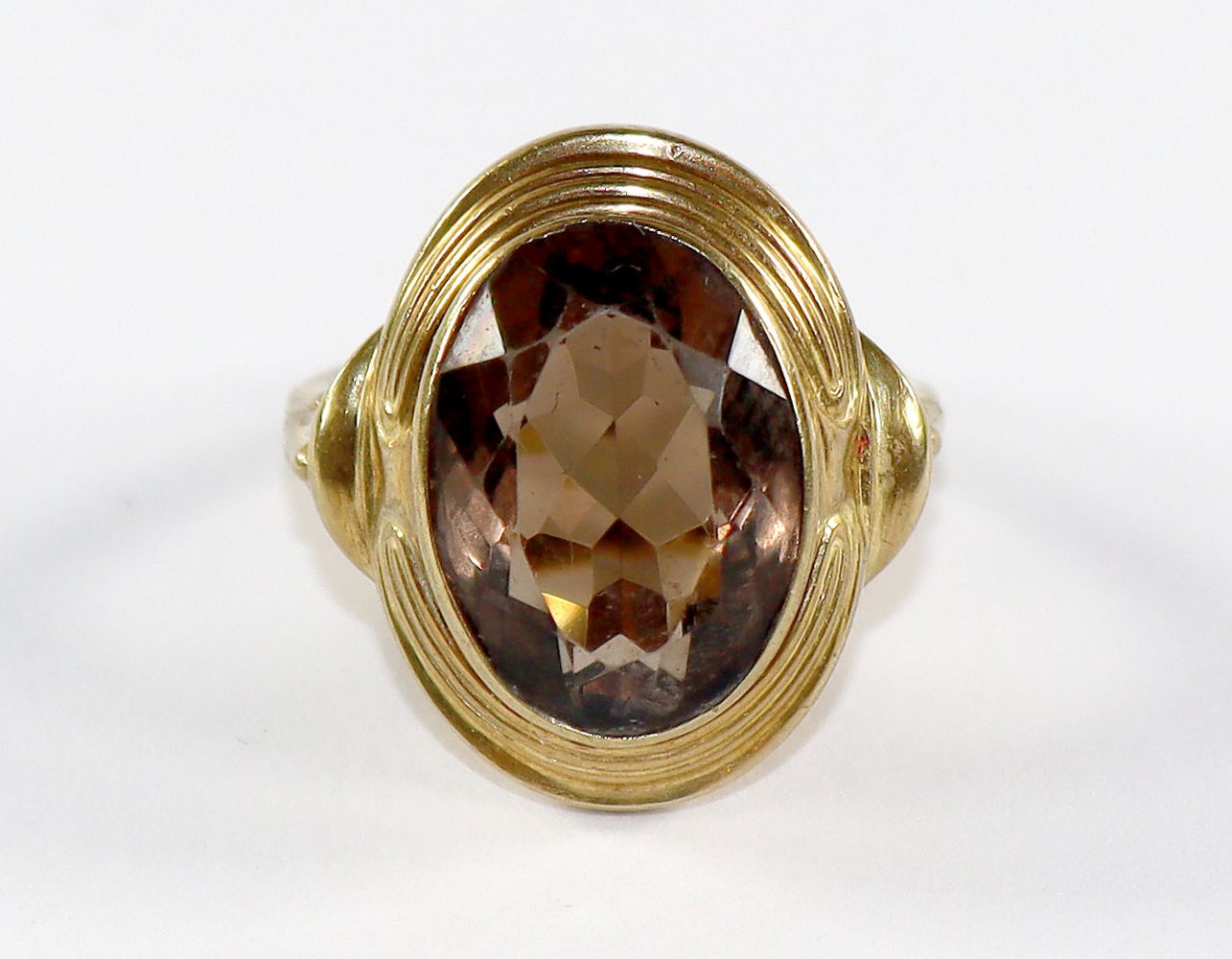 Große Abbildung Nr.1: 128-3020 Art Déco Rauchquarzring: (Schmuck, Ringe)