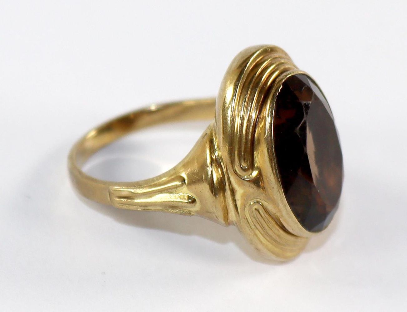 Große Abbildung Nr.2: 128-3020 Art Déco Rauchquarzring: (Schmuck, Ringe)