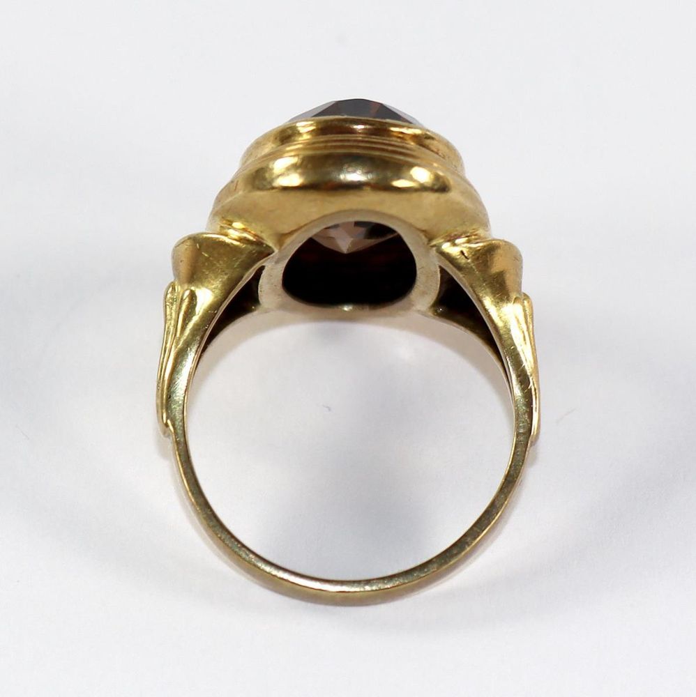 Große Abbildung Nr.3: 128-3020 Art Déco Rauchquarzring: (Schmuck, Ringe)