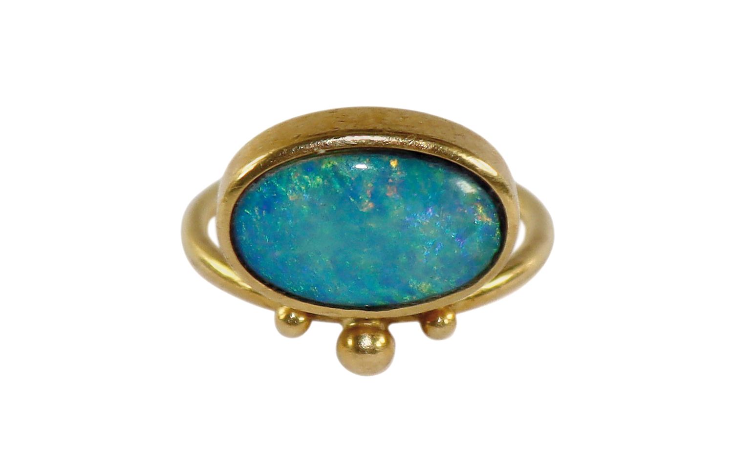 Große Abbildung Nr.1: 128-3033 Opalring 18k GG.: (Schmuck, Ringe)
