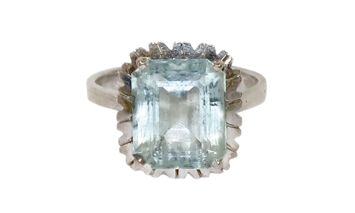Große Abbildung Nr.1: 128-3038 Prächtiger Aquamarinring.: (Schmuck, Ringe)