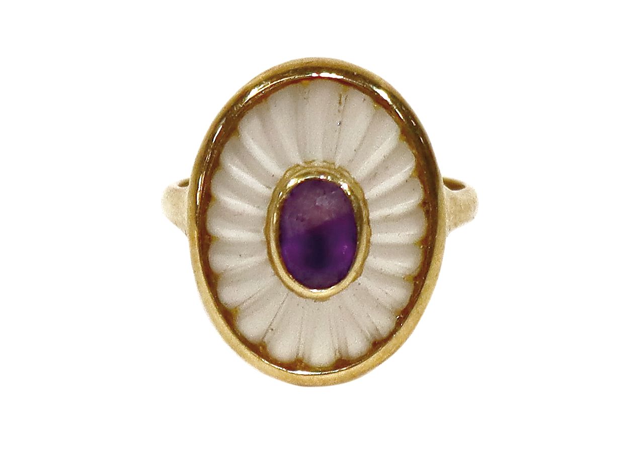 Große Abbildung Nr.1: 128-3040 Ring Bergkristall Amethyst.: (Schmuck, Ringe)