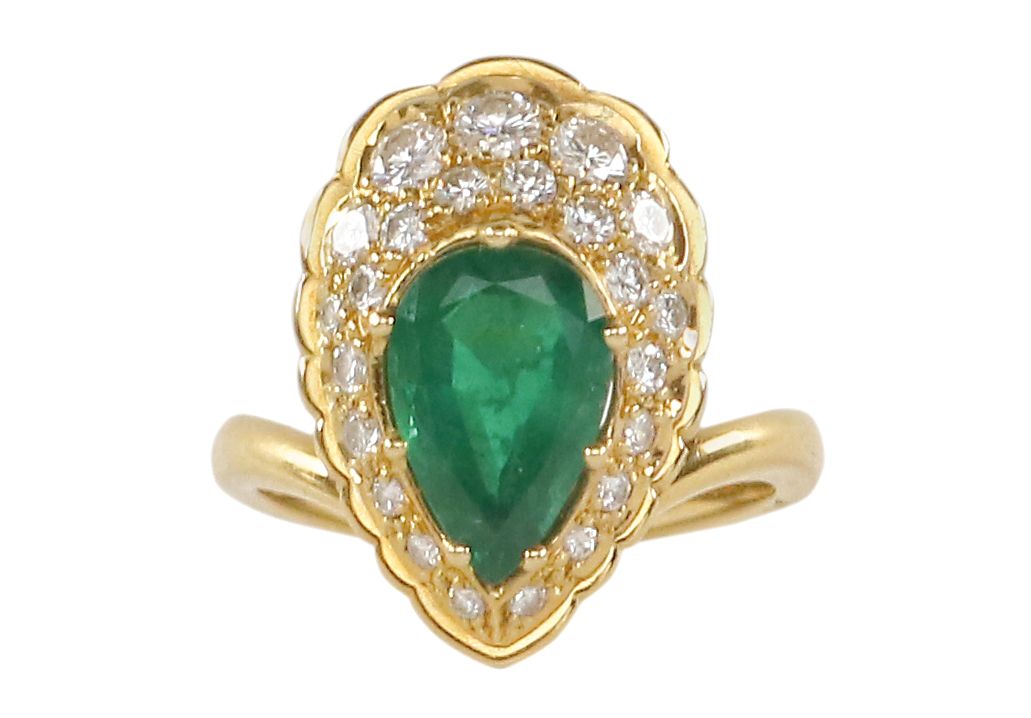 Große Abbildung Nr.1: 128-3050 Smaragd-Ring: (Schmuck, Ringe)