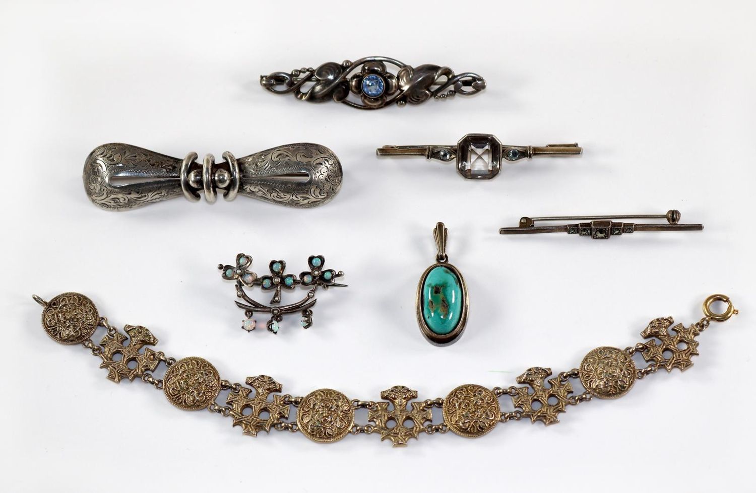 Große Abbildung Nr.1: 128-3059 Antikschmuck, Silberschmuck.: (Schmuck, Sammlungen)