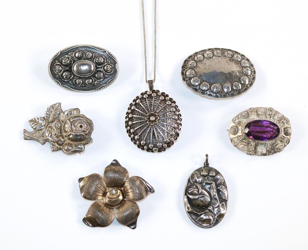 Große Abbildung Nr.1: 128-3073 Schmucksammlung Silber: (Schmuck, Sammlungen)