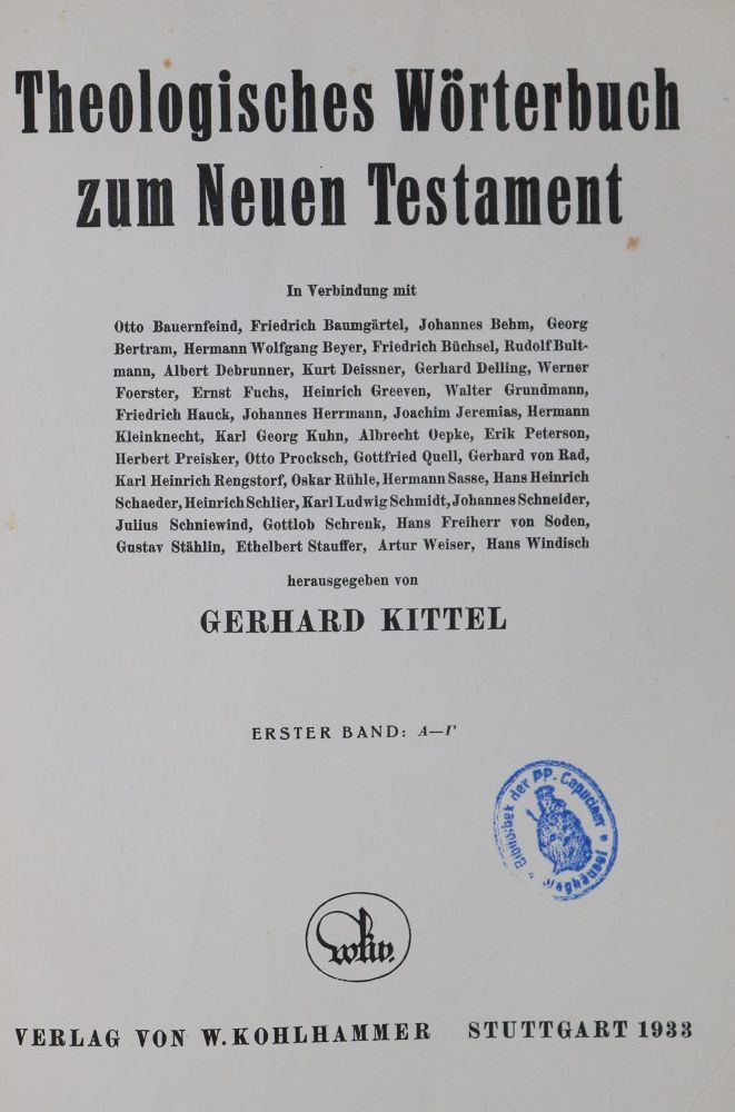 Große Abbildung Nr.1: 128-308 Kittel,G. (Hrsg.).: (Bibeln)