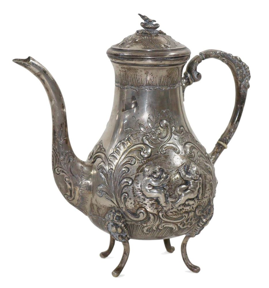 Große Abbildung Nr.1: 128-3107 Prunkvolle Kaffeekanne: (Silber)