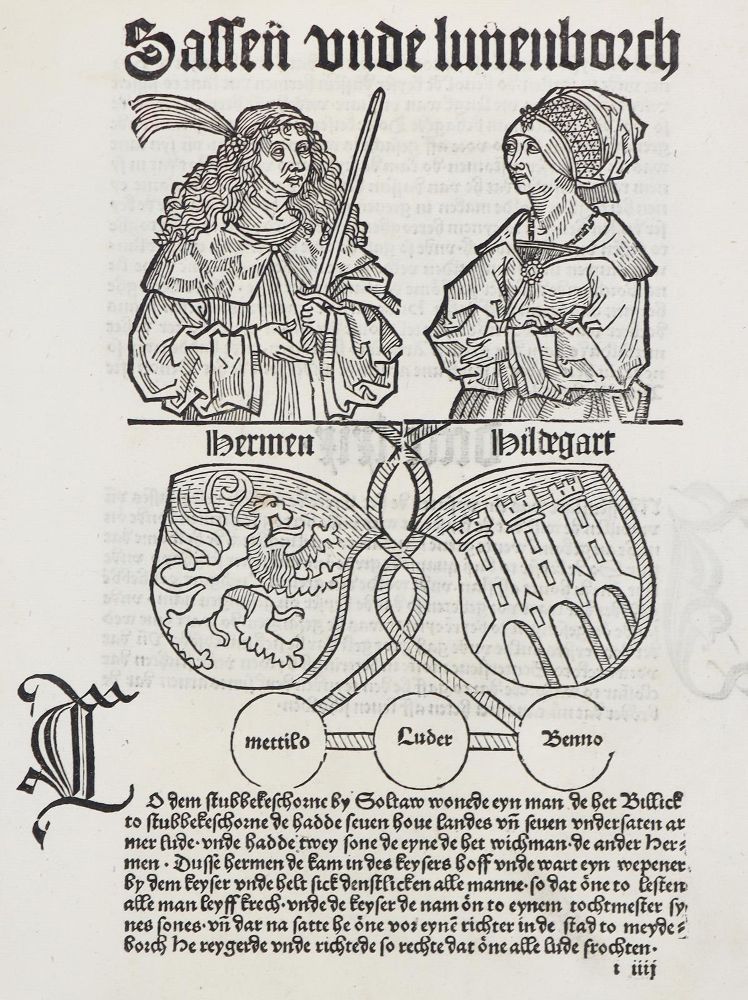 Große Abbildung Nr.1: 128-331 Cronecken der Sassen.: (Buchholzschnitte)