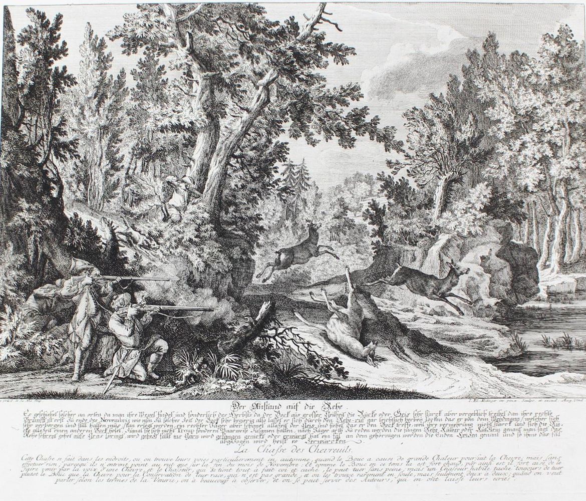 Große Abbildung Nr.41: 128-3316 Rotwild/Rotwildjagd.: (Varia, Jagd, Ridinger)