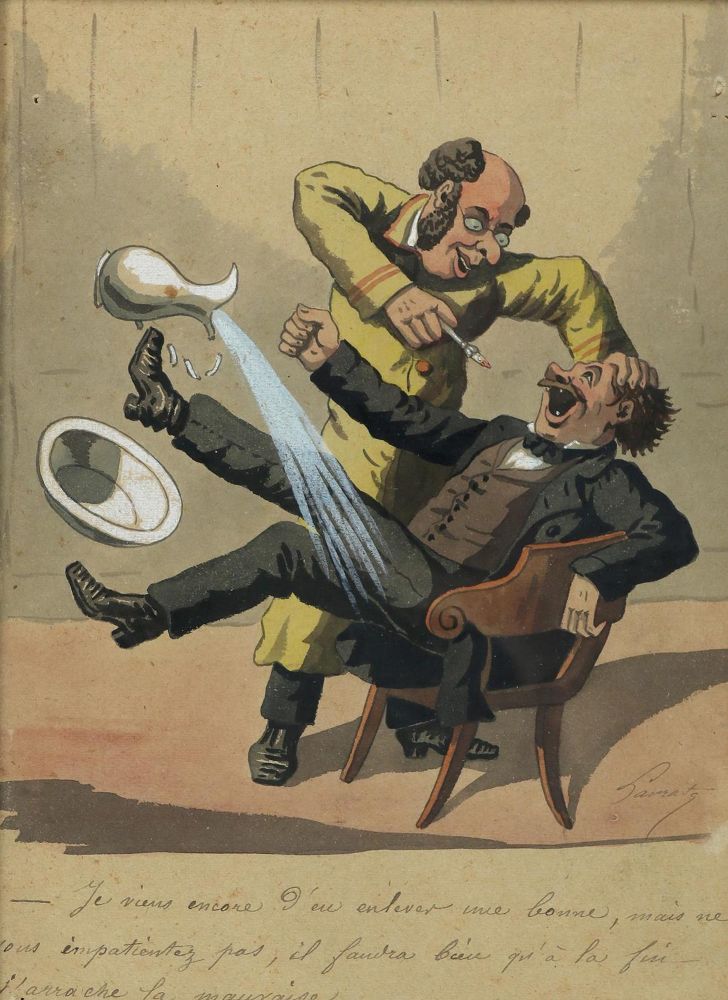 Große Abbildung Nr.1: 128-3330 Zahnarzt.: (Varia, Karikatur)