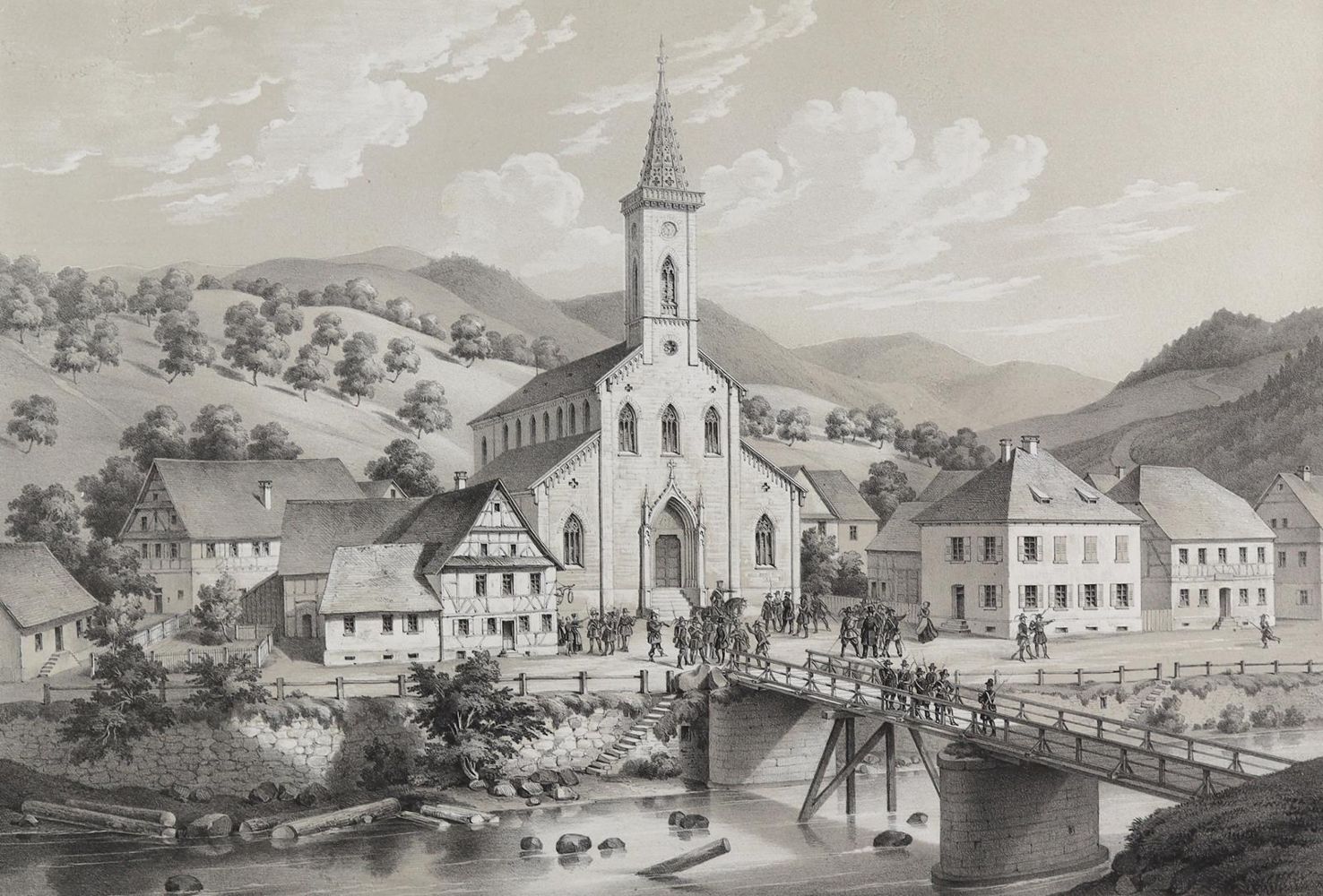 Große Abbildung Nr.1: 128-3510 Weisenbach.: (Deutschland, Revolution 1848/49 - Vormärz - Politik, Murgtal)