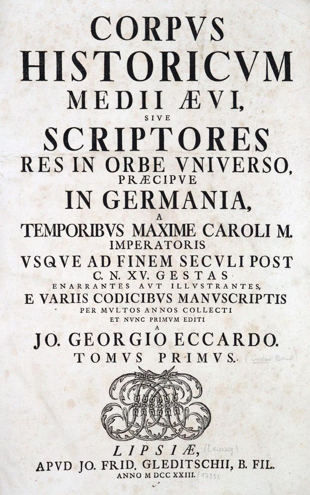 Große Abbildung Nr.1: 128-360 Eccard,J.G.: (Alte Drucke, Handschriften und Theologie)