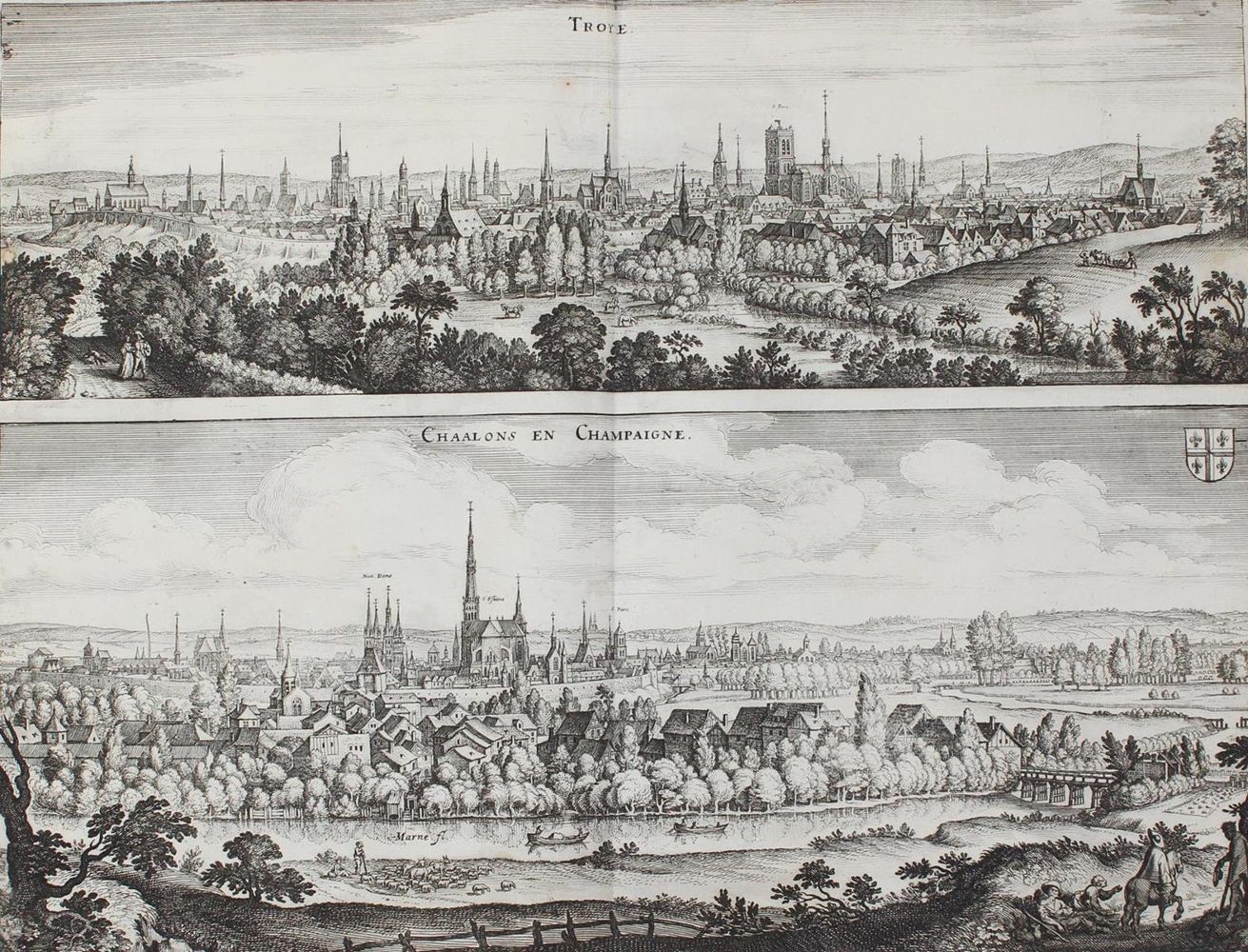 Große Abbildung Nr.1: 128-3625 Troyes u. Chalons-sur-Marne.: (Ausland, Frankreich)