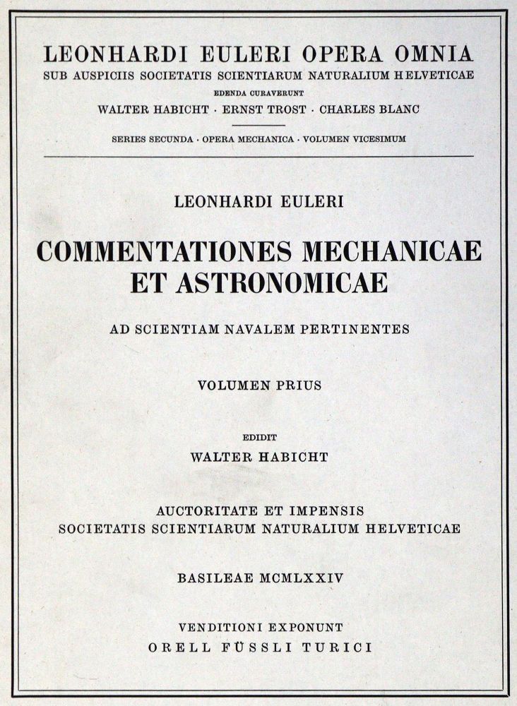 Große Abbildung Nr.1: 128-374 Euler,L.: (Alte Drucke, Handschriften und Theologie)