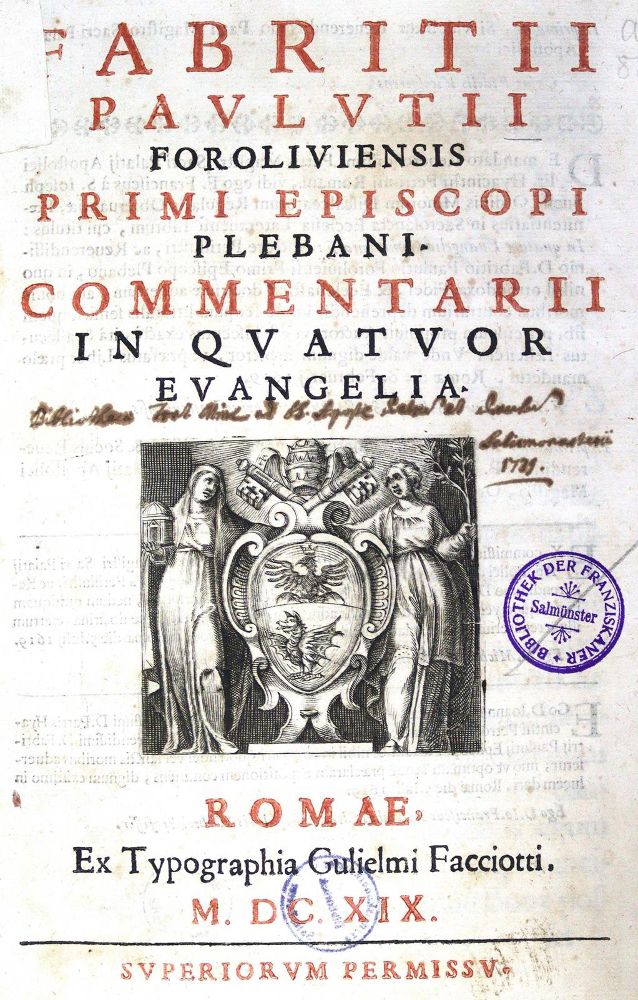 Große Abbildung Nr.1: 128-378 Fabrizio,P.: (Alte Drucke, Handschriften und Theologie)