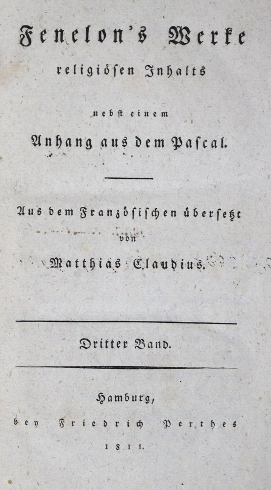 Große Abbildung Nr.1: 128-380 Fenelon,(F.de Salignac de la Mothe).: (Alte Drucke, Handschriften und Theologie)