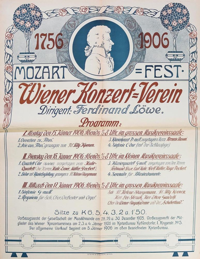 Große Abbildung Nr.1: 128-3824 Mozart-Fest 1756-1906.: (Plakate)